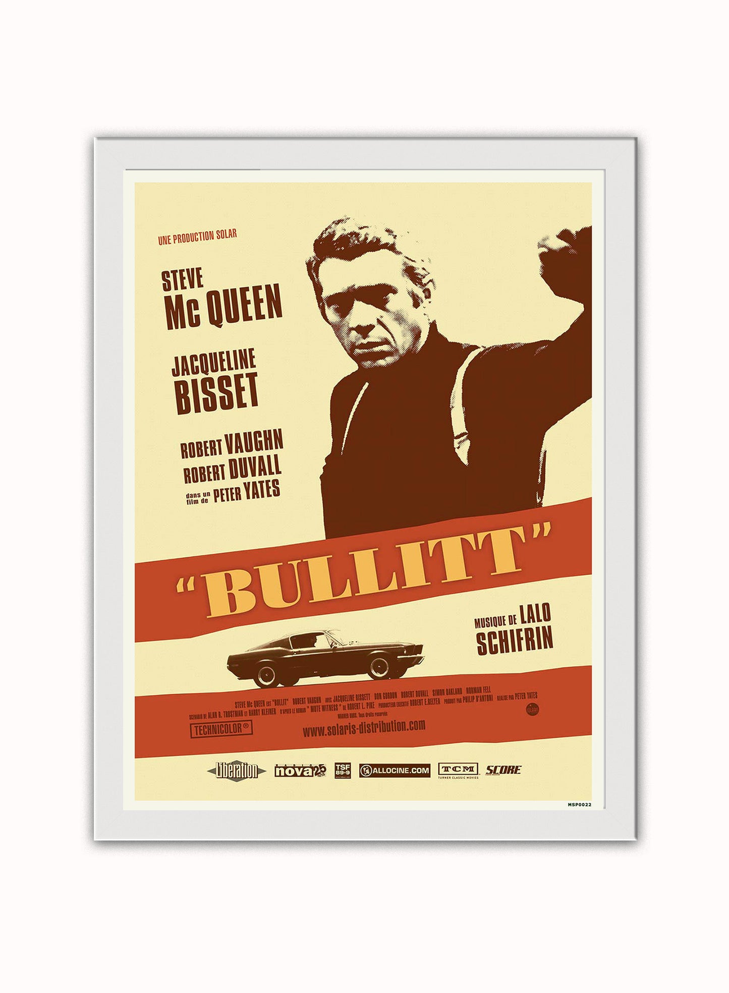 Bullit Vintage Poster Wall Art Print 30x40cm White Frame