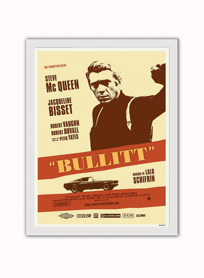 Bullit Vintage Poster Wall Art Print 30x40cm White Frame