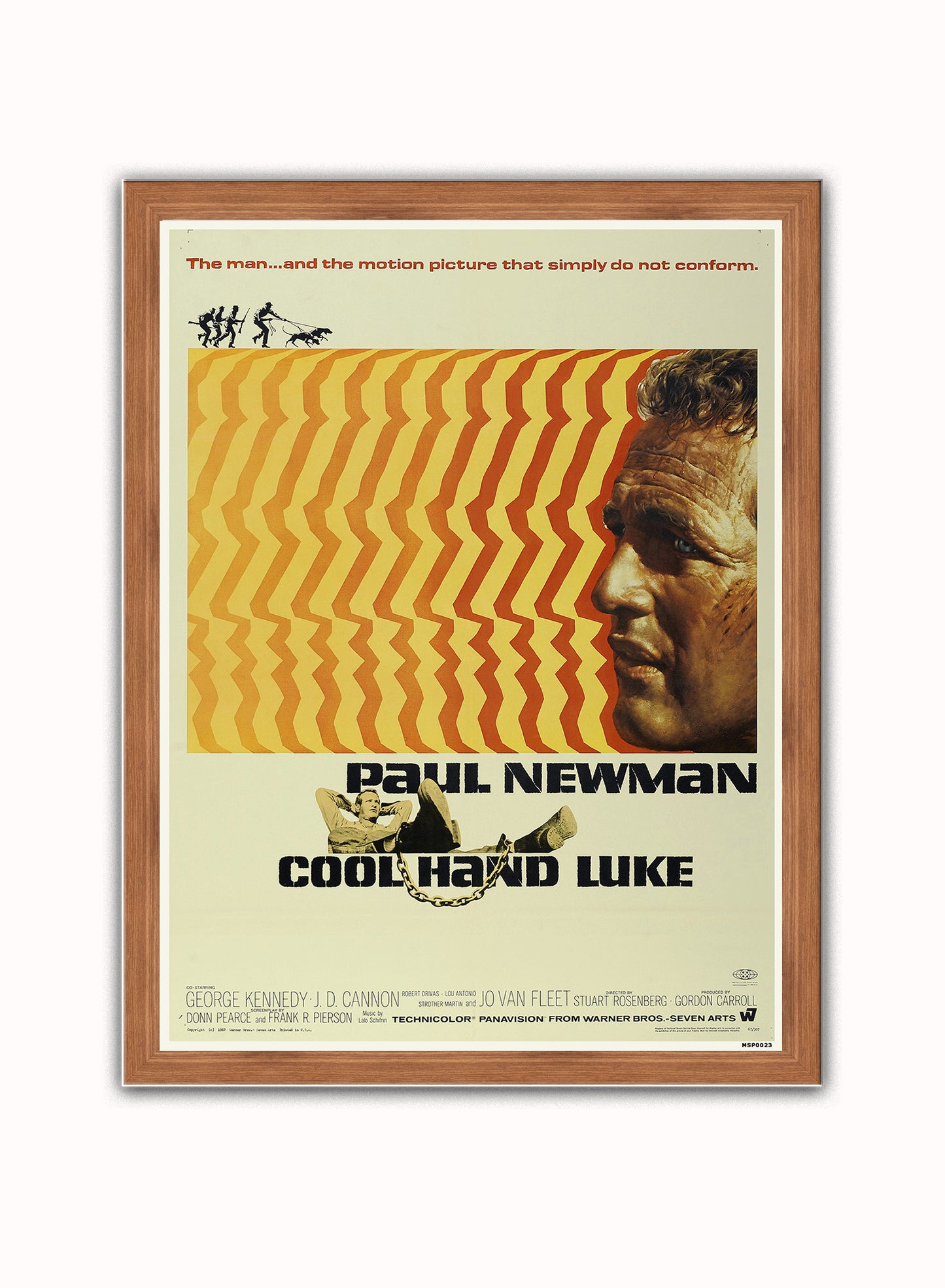 Cool Hand Luke Vintage Poster Wall Art Print 30x40cm Dark Wood
