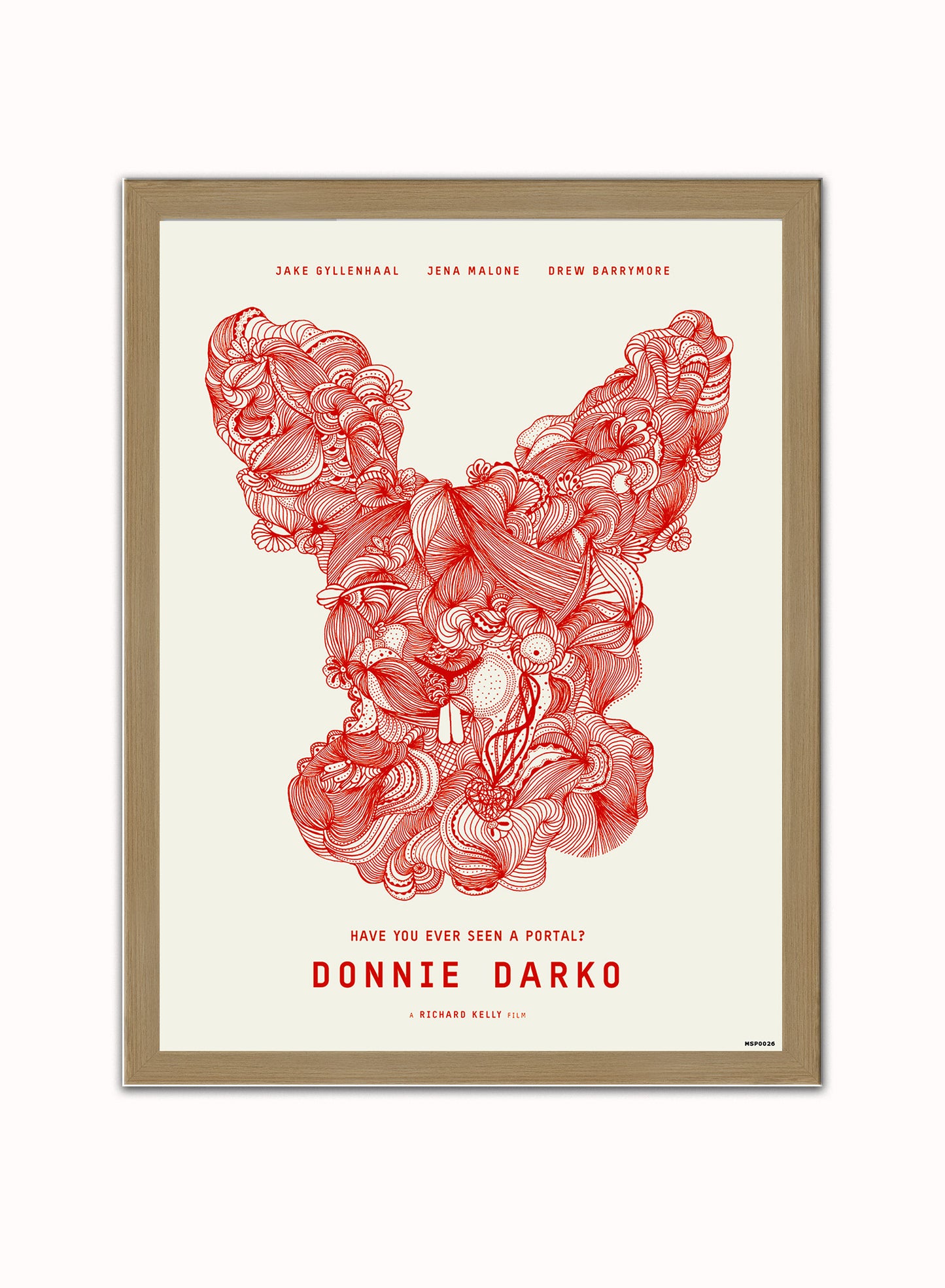 Donnie Darko Movie Poster Art Print Vintage Poster Wall Art Print 30x40cm Light Wood