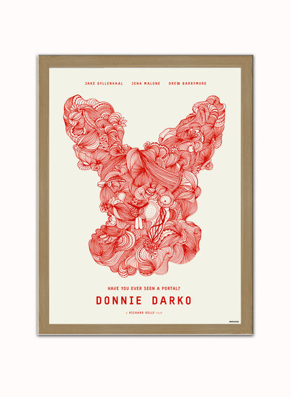 Donnie Darko Movie Poster Art Print Vintage Poster Wall Art Print 30x40cm Light Wood