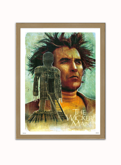 Wickerman Art Print Poster Vintage Poster Wall Art Print 30x40cm Light Wood