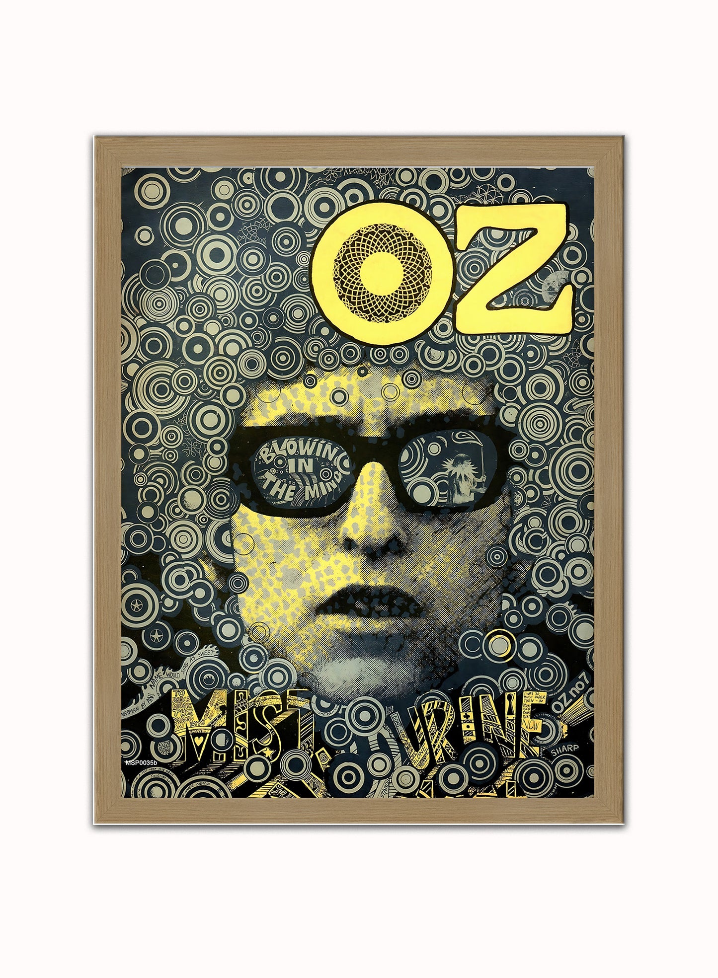Bob Dylan Oz Vintage Art Wall Art Print 30x40cm Light Wood