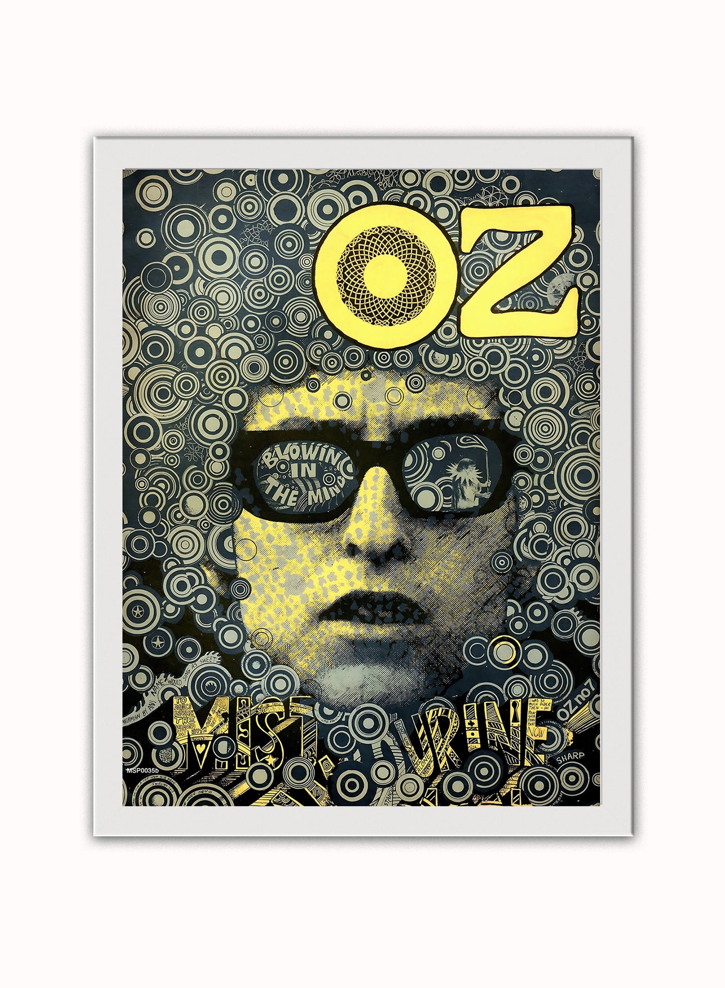 Bob Dylan Oz Vintage Art Wall Art Print 30x40cm White Frame