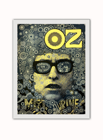 Bob Dylan Oz Vintage Art Wall Art Print 30x40cm White Frame