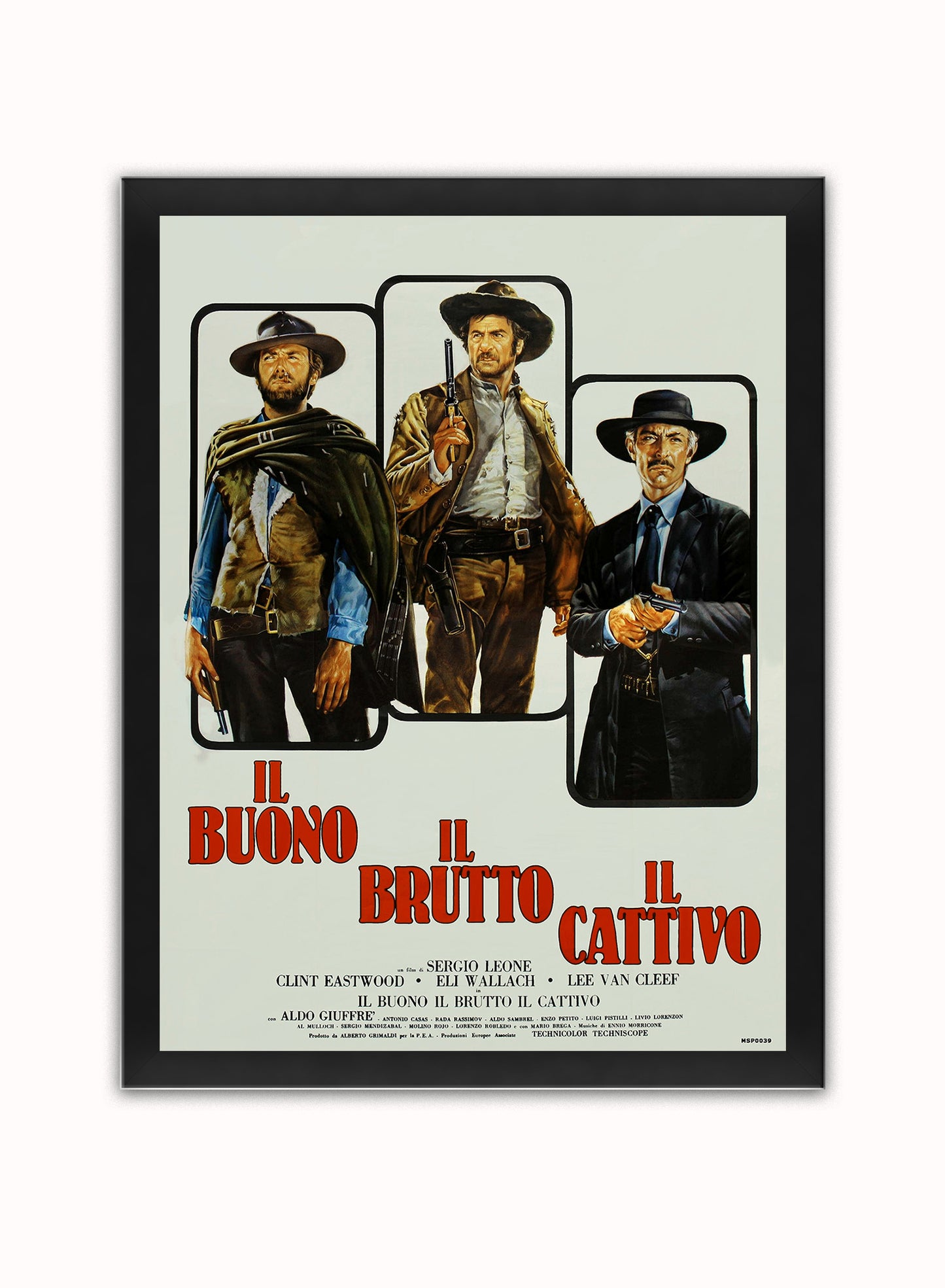 Good the bad and the Ugly Vintage Poster Wall Art Print 30x40cm Black Frame