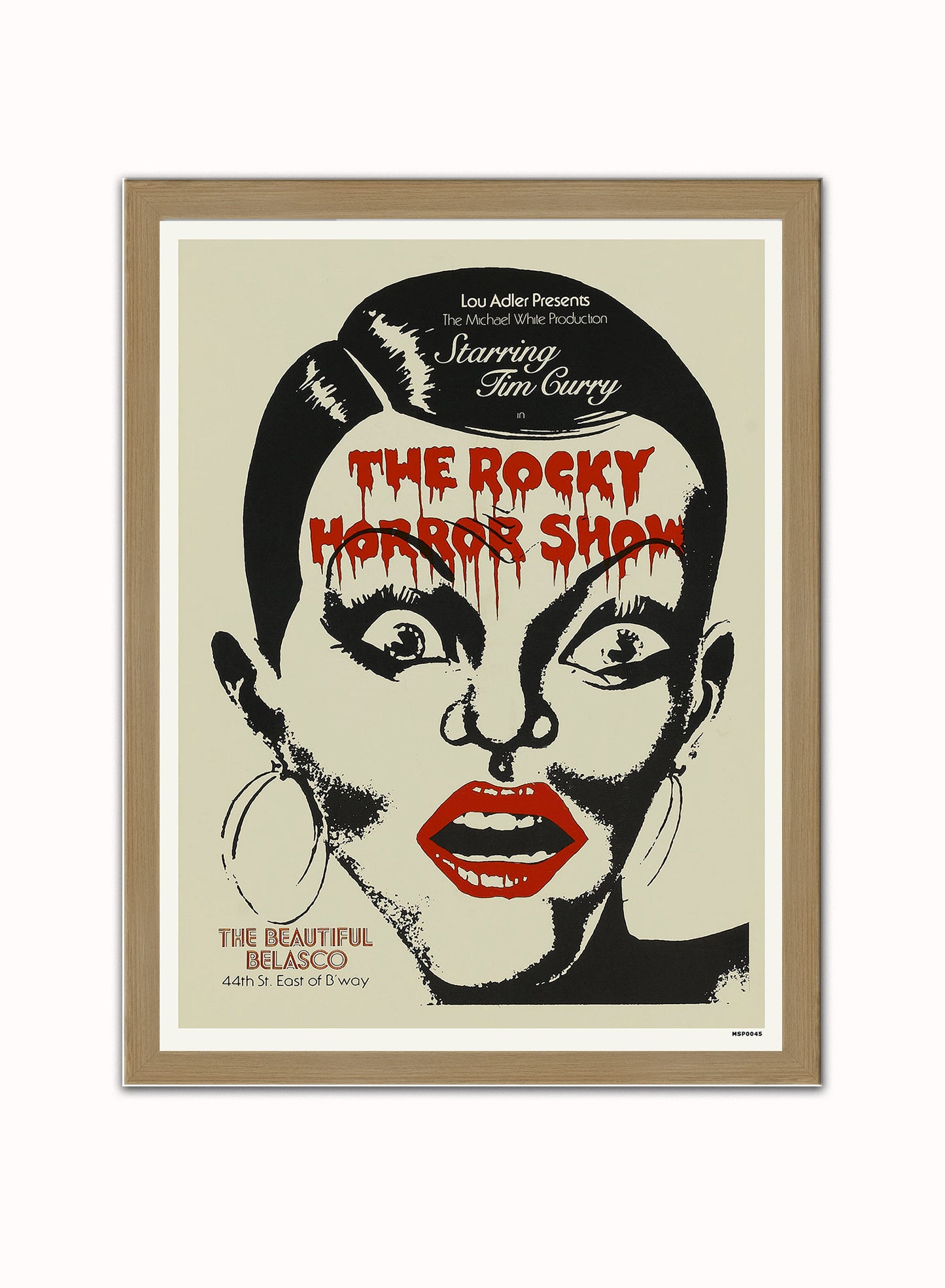 Rocky Horror Vintage Poster Wall Art Print 30x40cm Light Wood