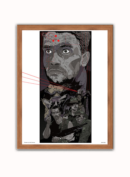 Predator Poster Poster Art Print Vintage Poster Wall Art Print 30x40cm Dark Wood