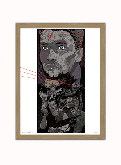 Predator Poster Poster Art Print Vintage Poster Wall Art Print 30x40cm Light Wood