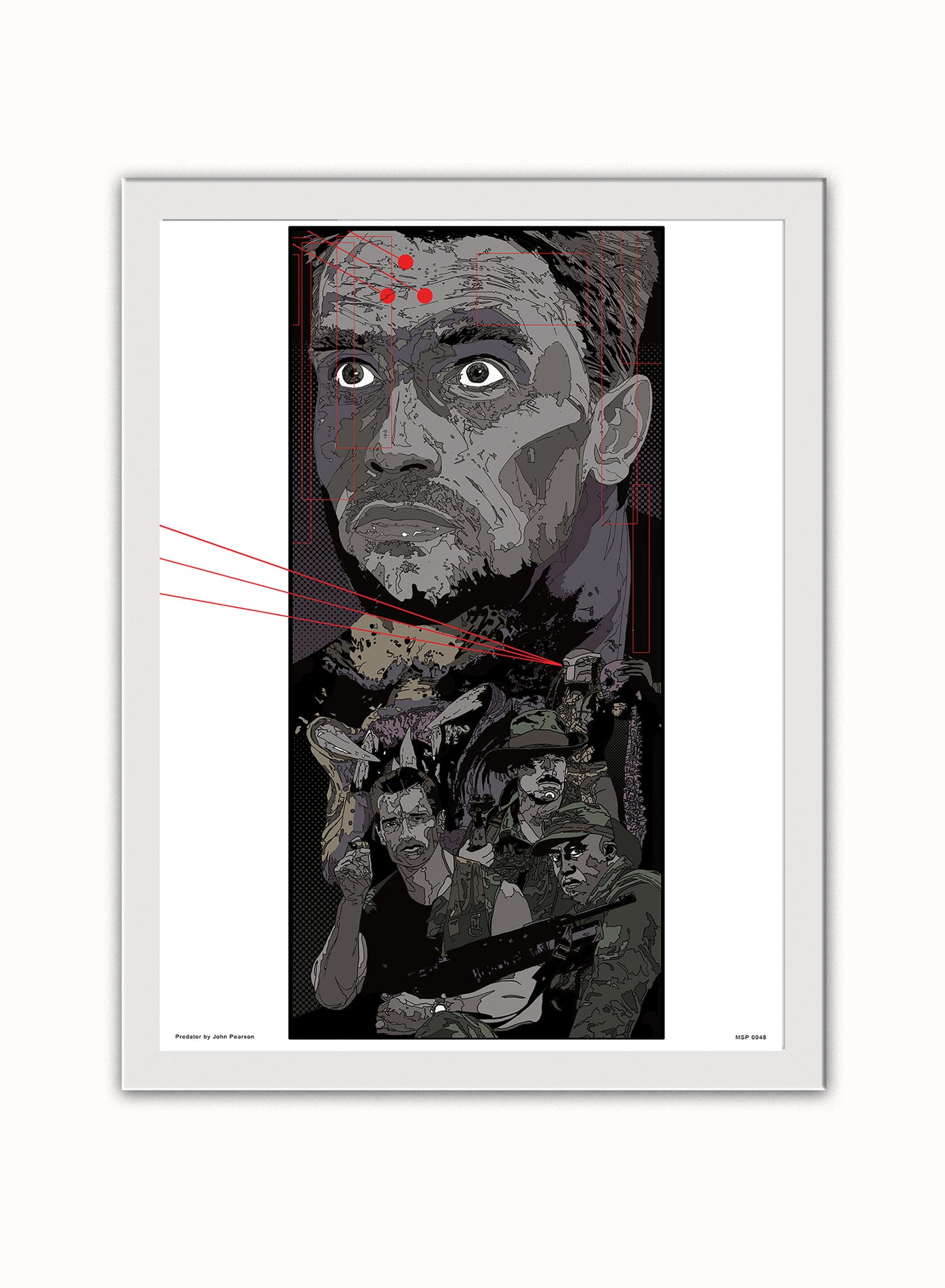 Predator Poster Poster Art Print Vintage Poster Wall Art Print 30x40cm White Frame