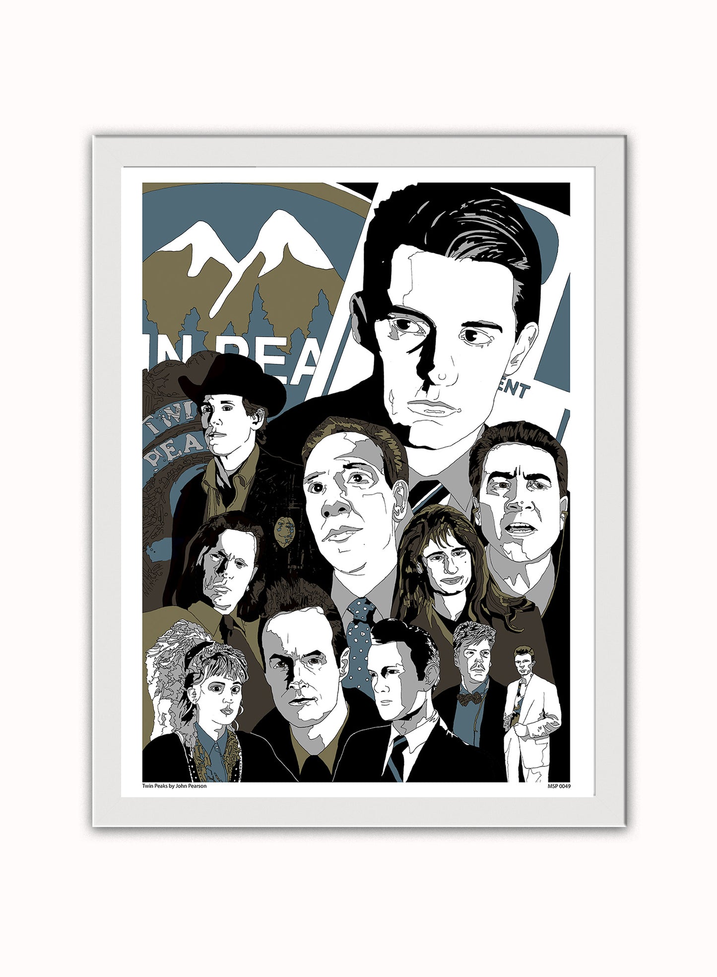Twin Peaks Poster Art Print Vintage Poster Wall Art Print 30x40cm White Frame