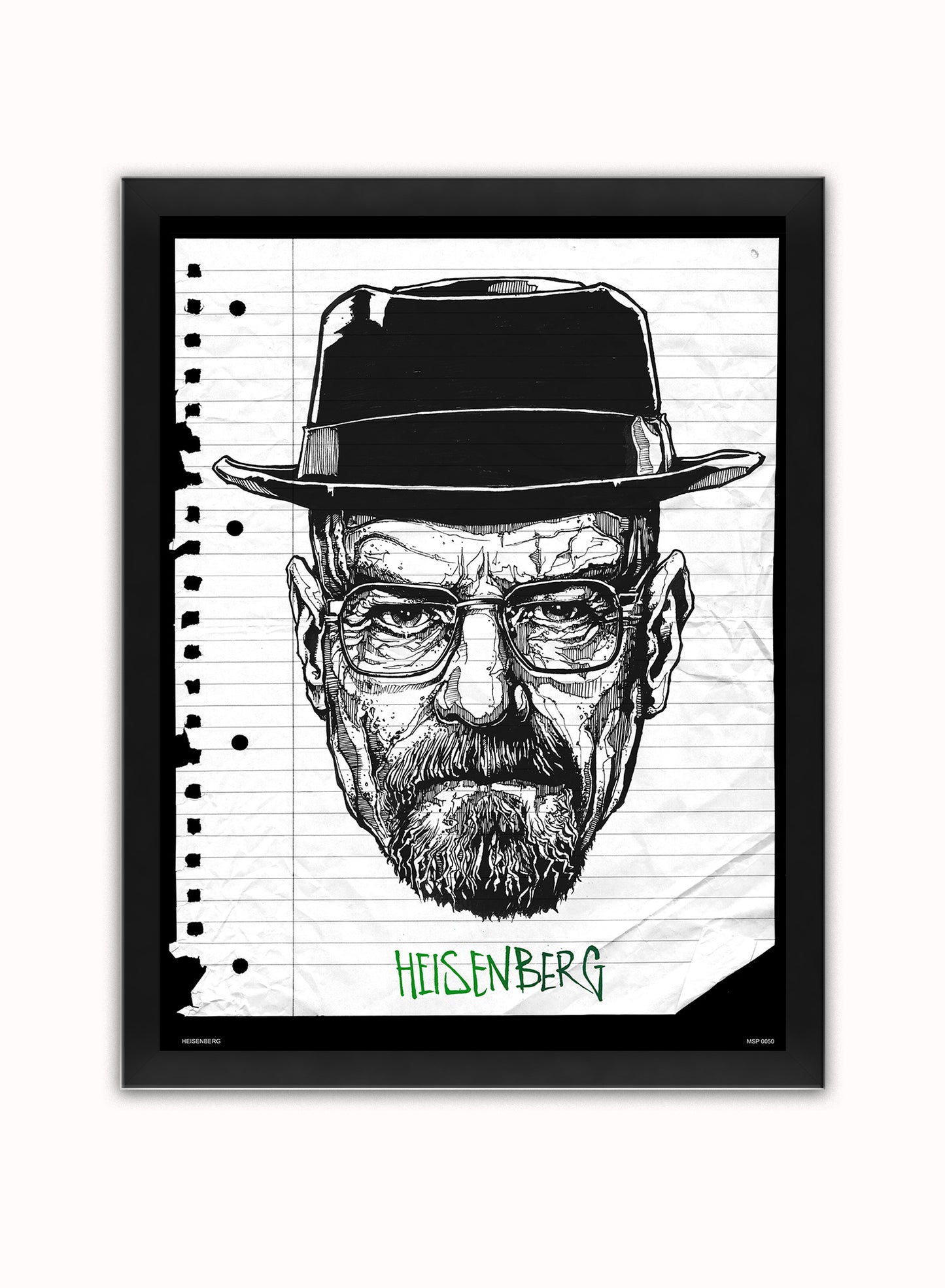 Breaking Bad HEISENBERG Poster Art Print Vintage Poster Wall Art Print 30x40cm Black Frame