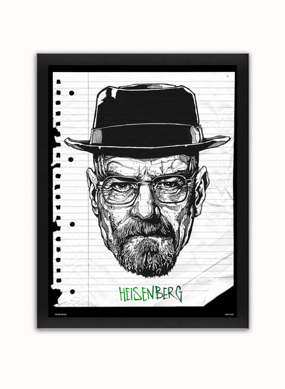 Breaking Bad HEISENBERG Poster Art Print Vintage Poster Wall Art Print 30x40cm Black Frame