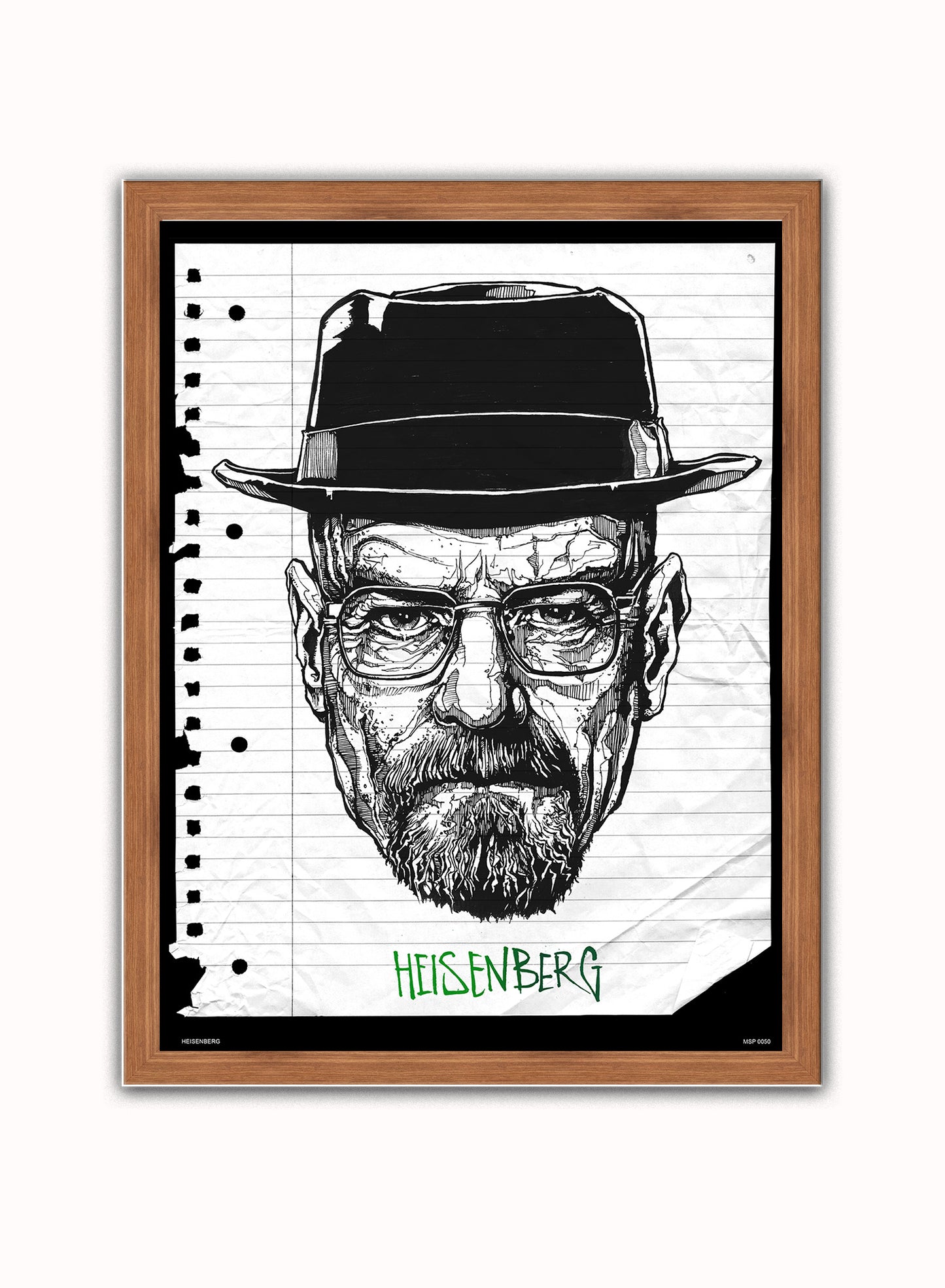 Breaking Bad HEISENBERG Poster Art Print Vintage Poster Wall Art Print 30x40cm Dark Wood