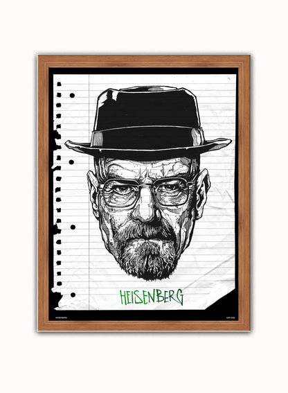 Breaking Bad HEISENBERG Poster Art Print Vintage Poster Wall Art Print 30x40cm Dark Wood