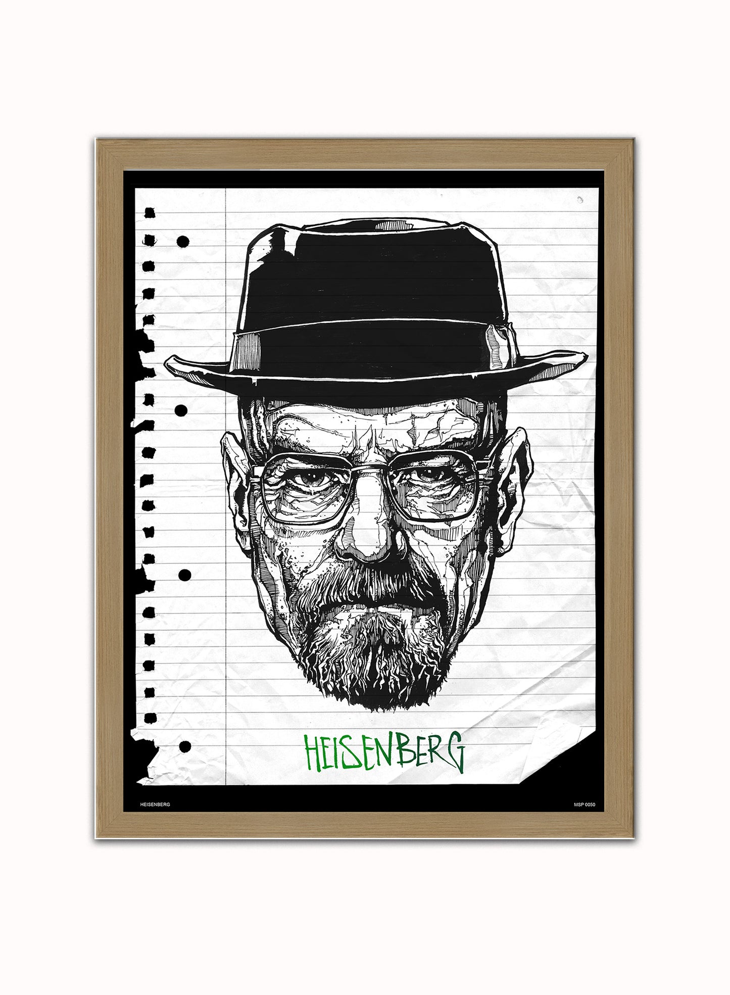 Breaking Bad HEISENBERG Poster Art Print Vintage Poster Wall Art Print 30x40cm Light Wood