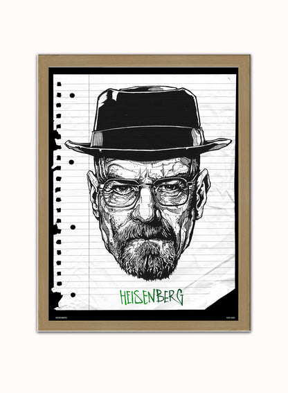 Breaking Bad HEISENBERG Poster Art Print Vintage Poster Wall Art Print 30x40cm Light Wood