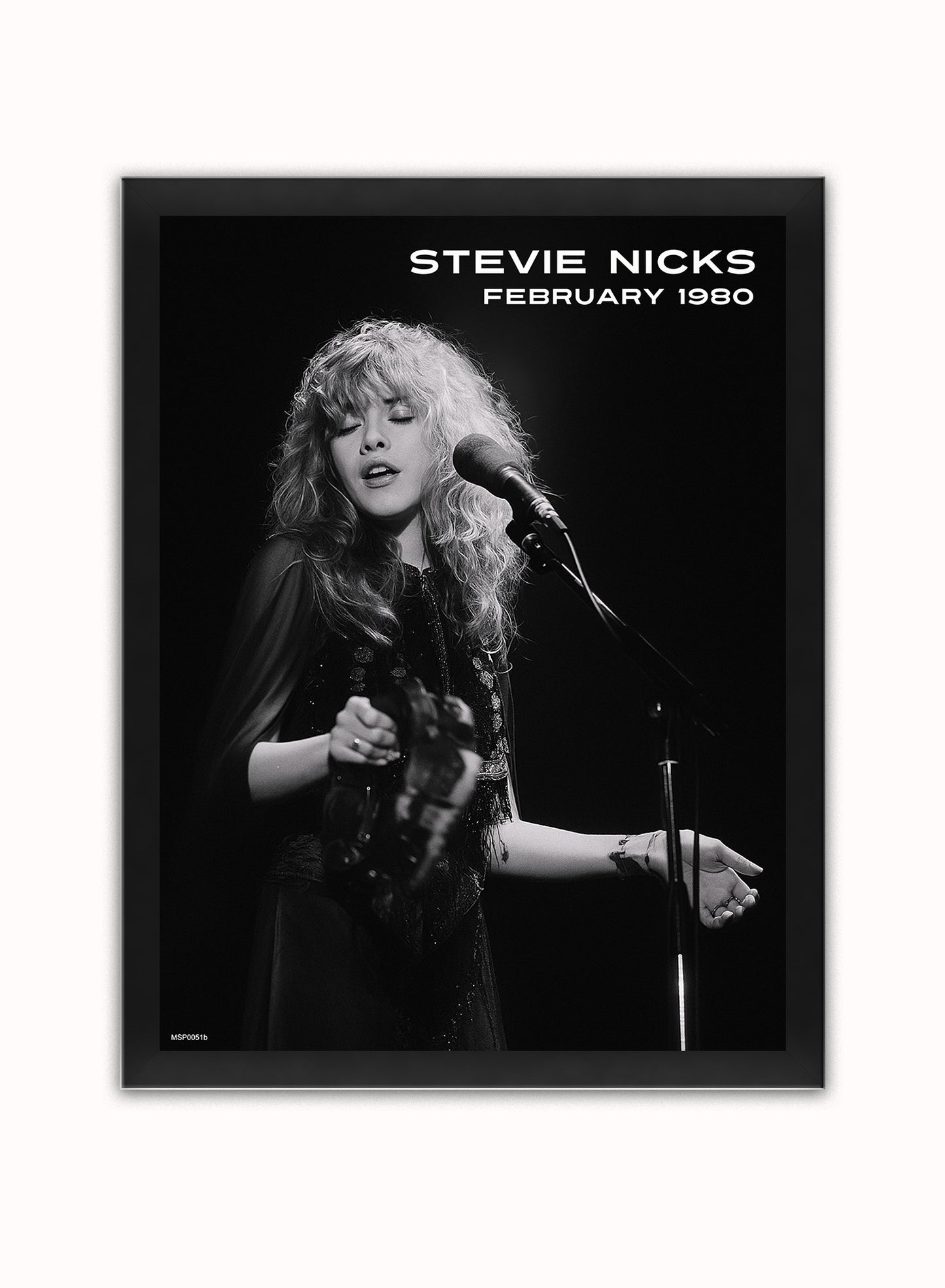 Stevie Nicks 1980 Poster Art Print 30x40m Vintage Poster Wall Art Print Black Frame