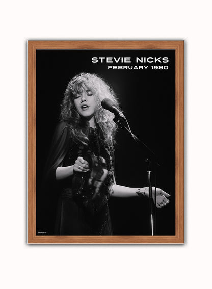 Stevie Nicks 1980 Poster Art Print 30x40m Vintage Poster Wall Art Print Dark Wood