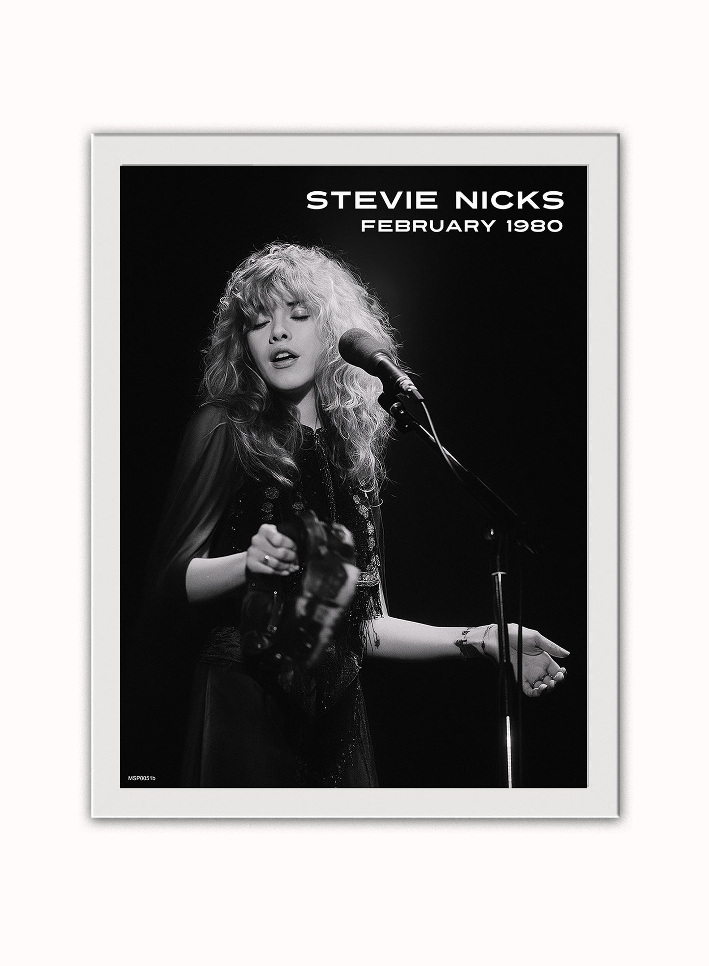 Stevie Nicks 1980 Poster Art Print 30x40m Vintage Poster Wall Art Print White Frame
