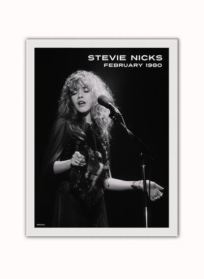 Stevie Nicks 1980 Poster Art Print 30x40m Vintage Poster Wall Art Print White Frame