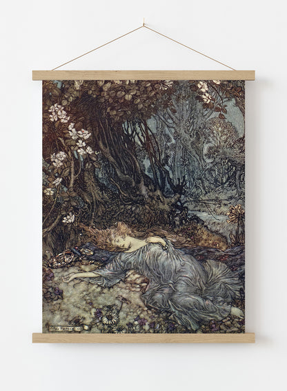 Titania, the Queen of the Fairies Mid Summer Nights Dream Arthur Rackham Art Print Vintage Art Wall Art Print 30x40cm Hanger
