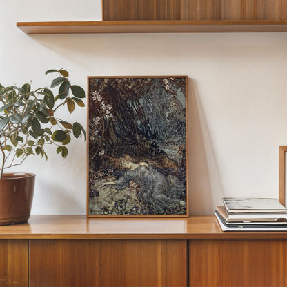 Titania, the Queen of the Fairies Mid Summer Nights Dream Arthur Rackham Art Print 30x40cm