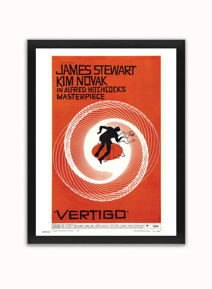 Vertigo Alfred Hitchcok Movie Film Vintage Poster Wall Art Print 30x40cm Black Frame