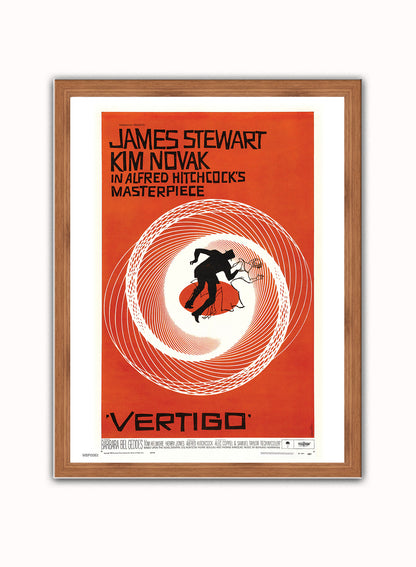 Vertigo Alfred Hitchcok Movie Film Vintage Poster Wall Art Print 30x40cm Dark Wood