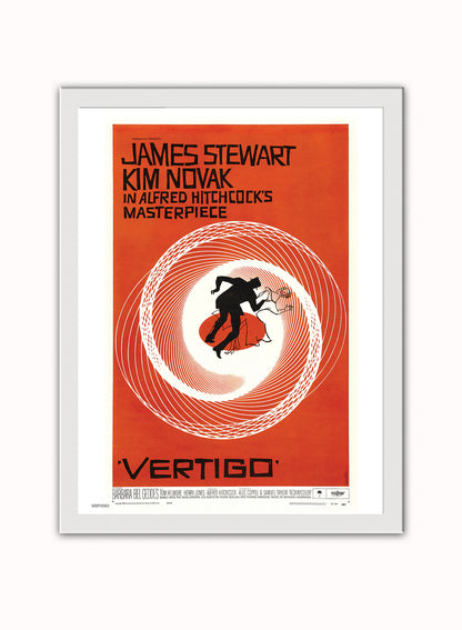 Vertigo Alfred Hitchcok Movie Film Vintage Poster Wall Art Print 30x40cm White Frame