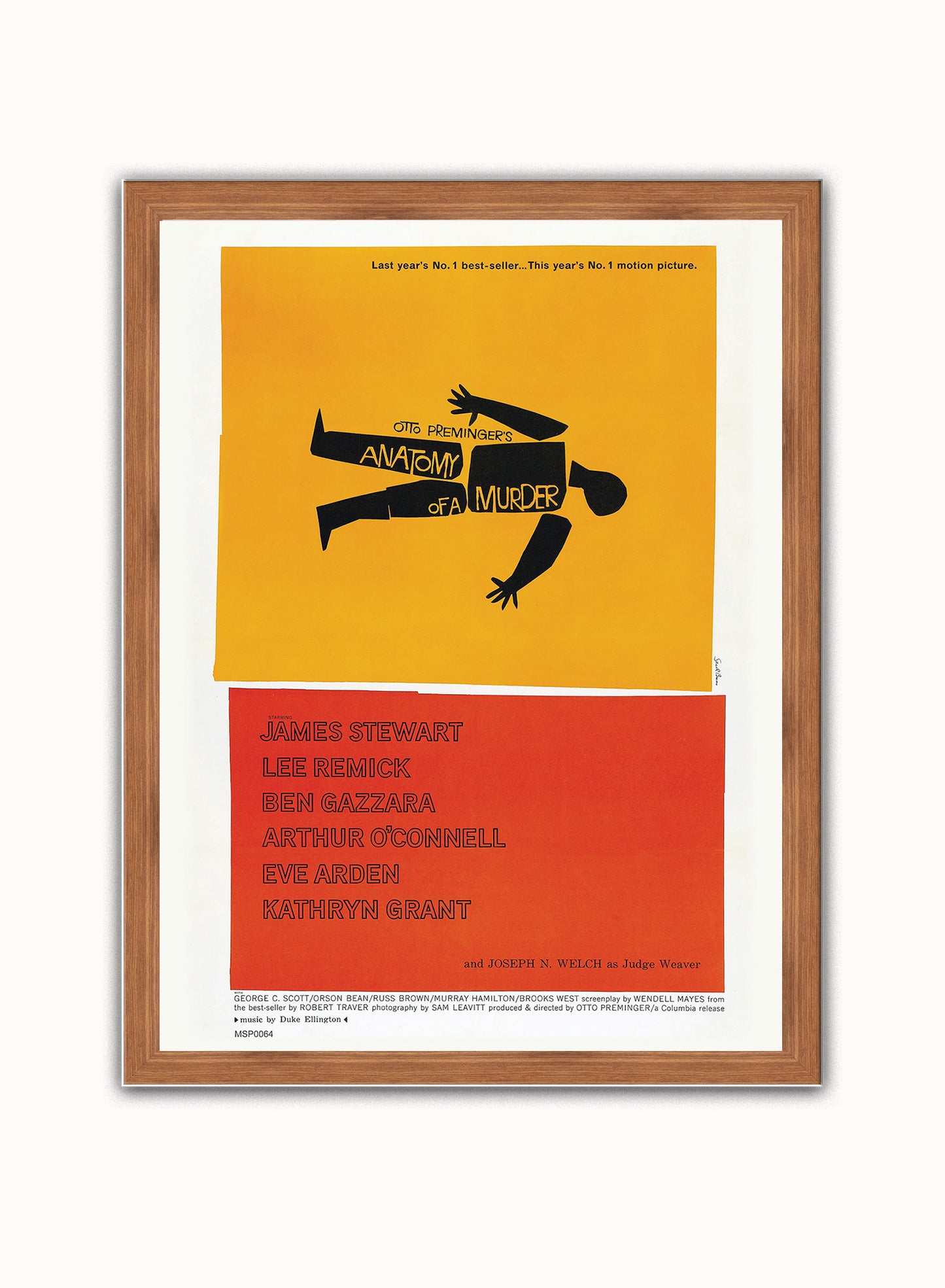 Anatomy of a Murder Alfred Hitchcok Movie Film Vintage Poster Wall Art Print 30x40cm Dark Wood