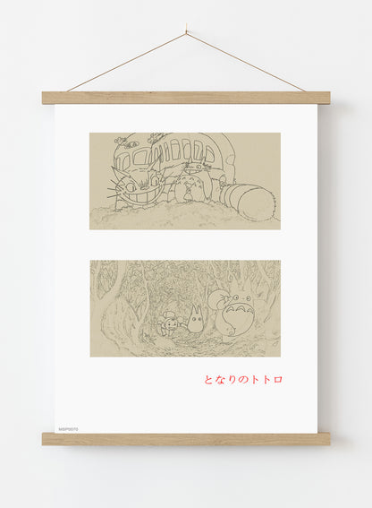 My Neighbour Totoro Studio Ghibli Sketch Art Print Vintage Art Wall Art Print 30x40cm Hanger