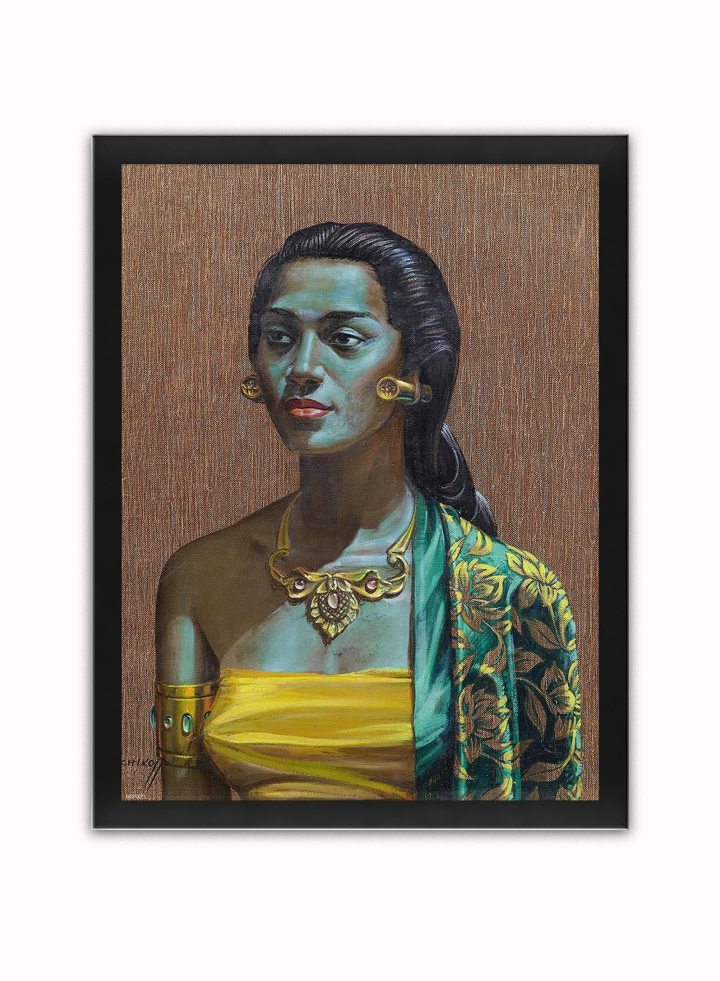 Vladimir Tretchikoff Balinese Girl Vintage Poster Wall Art Print 30x40cm Black Frame