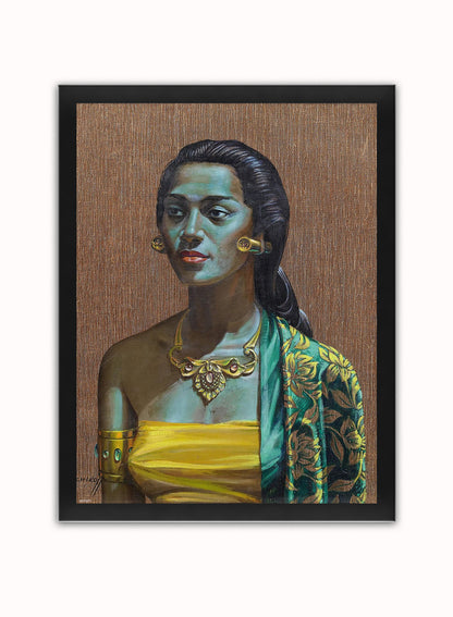 Vladimir Tretchikoff Balinese Girl Vintage Poster Wall Art Print 30x40cm Black Frame