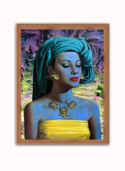 Vladimir Tretchikoff Balinese Lady Vintage Poster Wall Art Print 30x40cm Dark Wood