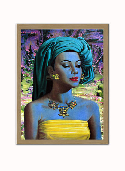 Vladimir Tretchikoff Balinese Lady Vintage Poster Wall Art Print 30x40cm Light Wood
