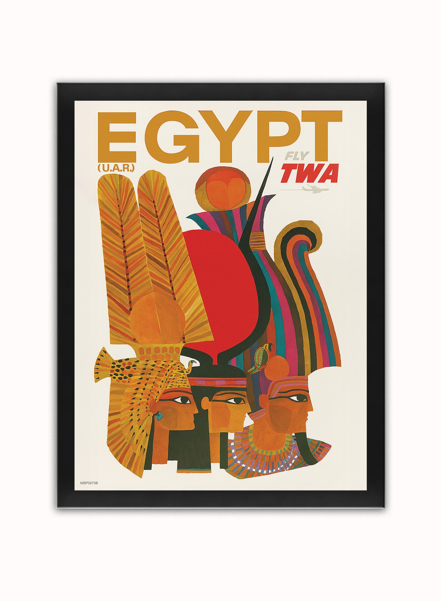 Egypt,Vintage Travel Poster by David Klein Print – David Klein Vintage Poster Wall Art 30x40cm Black Frame