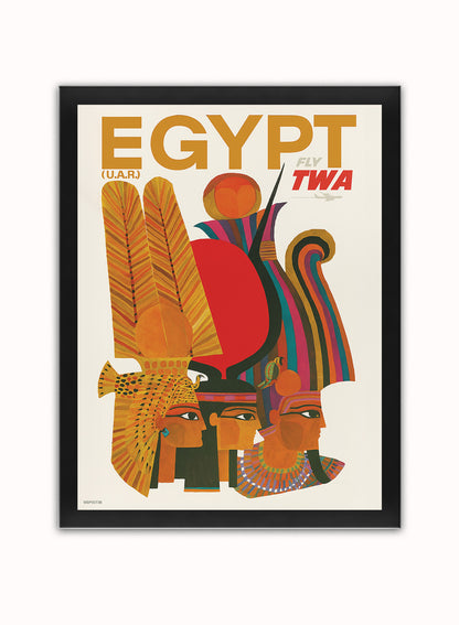 Egypt,Vintage Travel Poster by David Klein Print – David Klein Vintage Poster Wall Art 30x40cm Black Frame