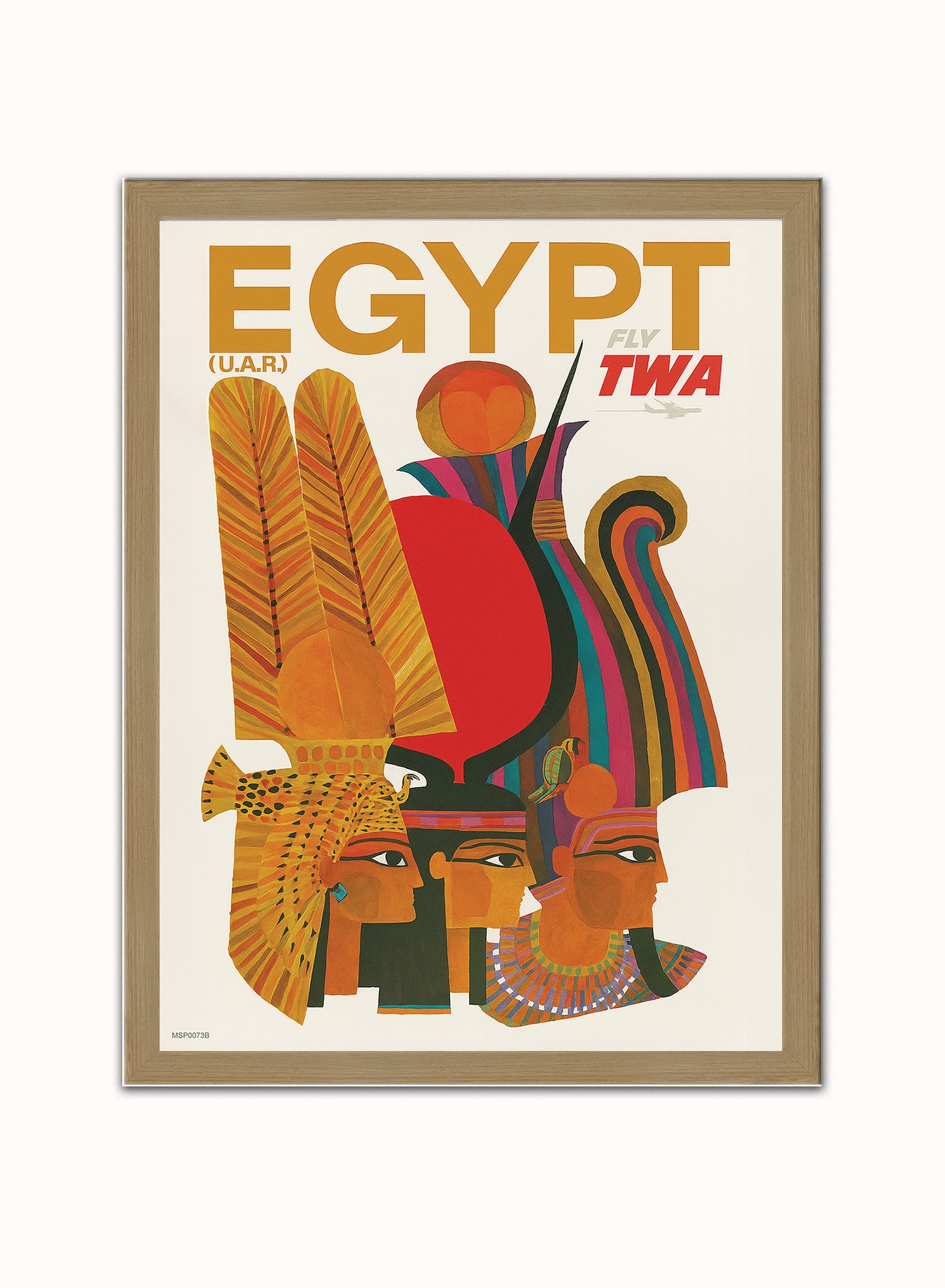 Egypt,Vintage Travel Poster by David Klein Print – David Klein Vintage Poster Wall Art 30x40cm Light Wood