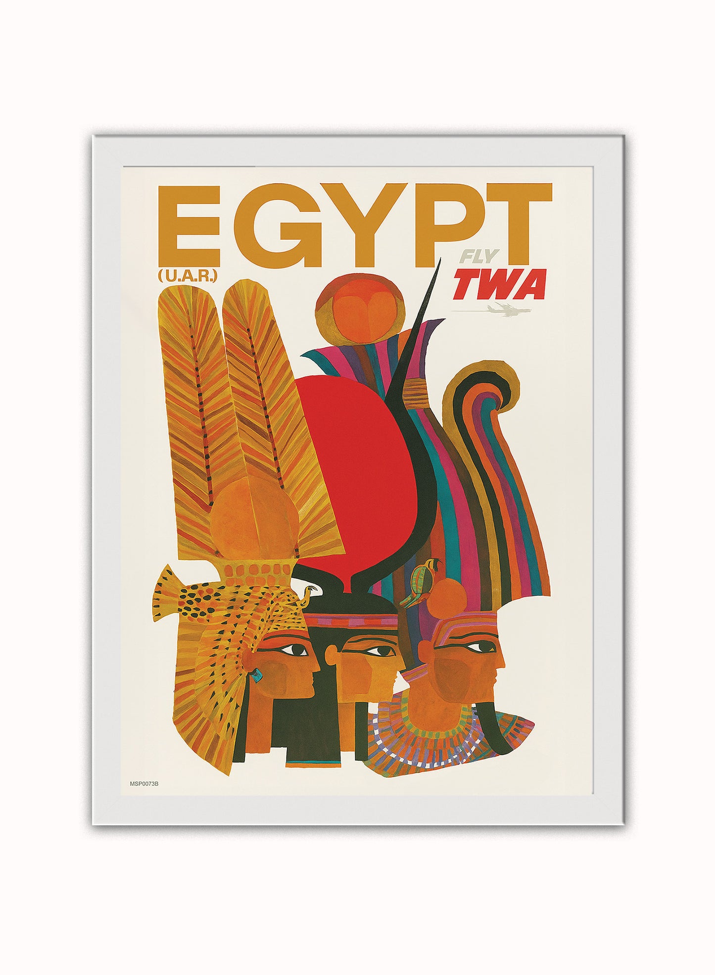 Egypt,Vintage Travel Poster by David Klein Print – David Klein Vintage Poster Wall Art 30x40cm White Frame