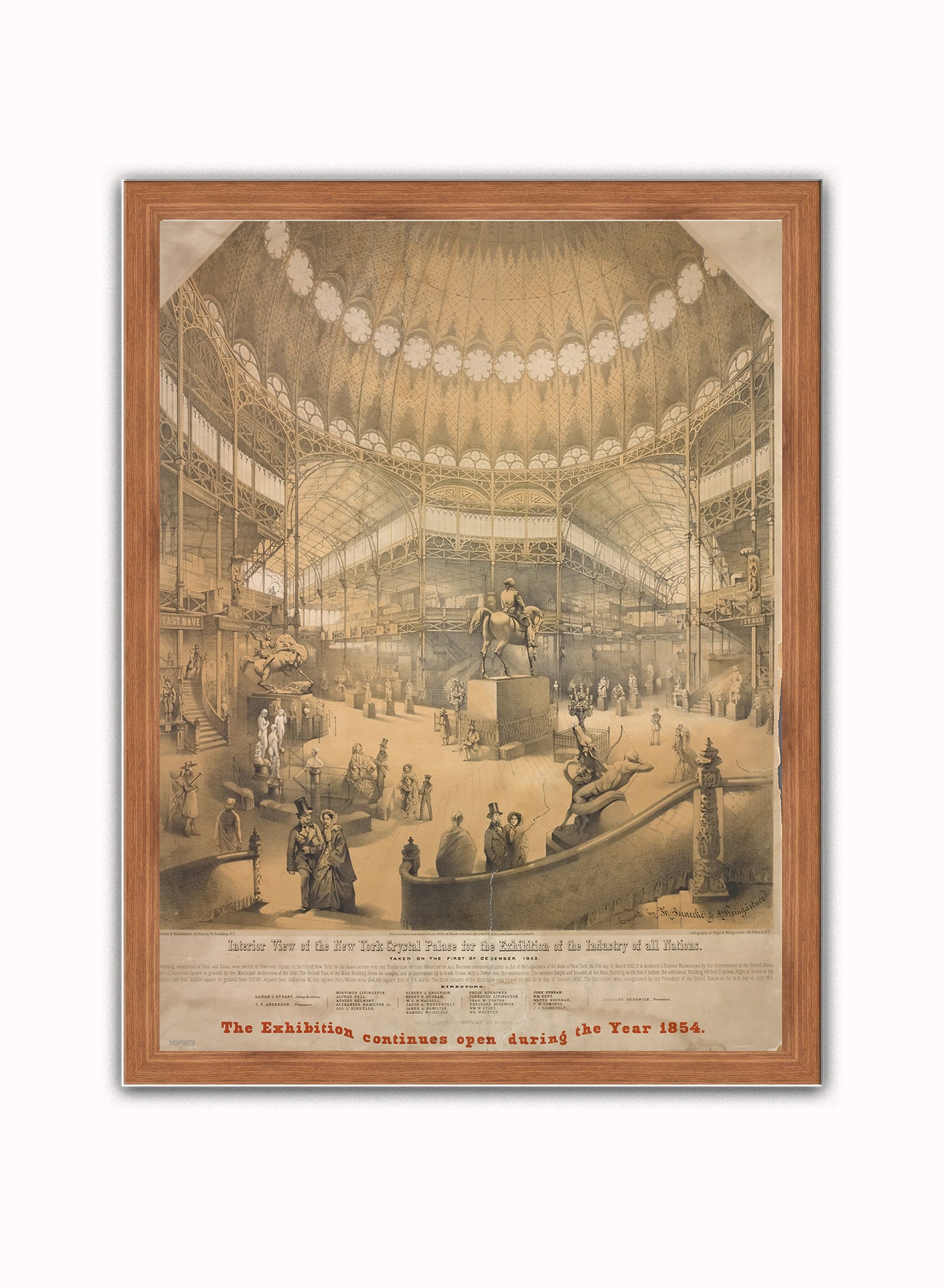 New York Palace Vintage Poster Wall Art Print 30x40cm Dark Wood