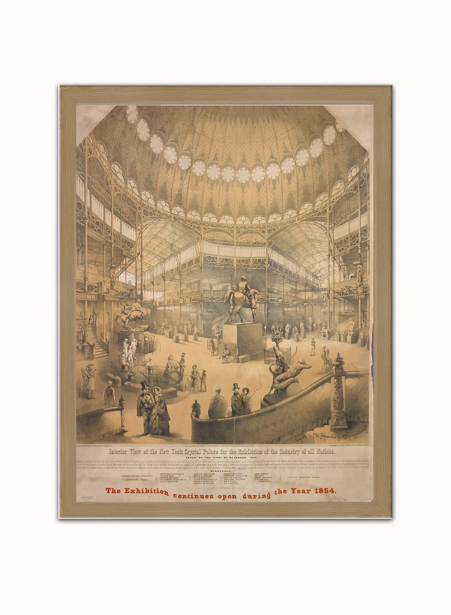 New York Palace Vintage Poster Wall Art Print 30x40cm Light Wood