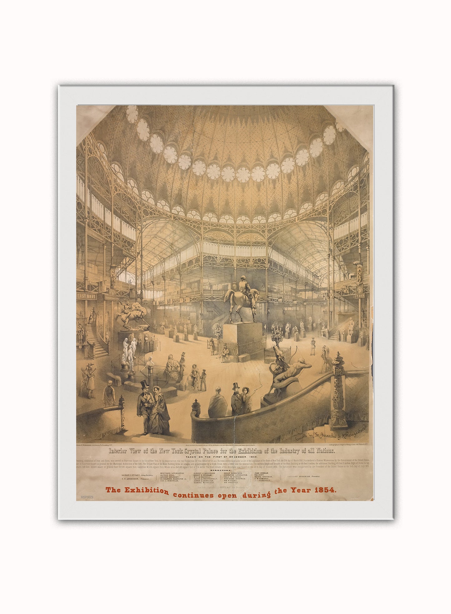New York Palace Vintage Poster Wall Art Print 30x40cm White Frame
