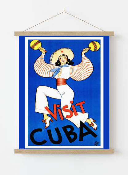 Visit Cuba Vintage Poster Wall Art Print 30x40cm Hanger