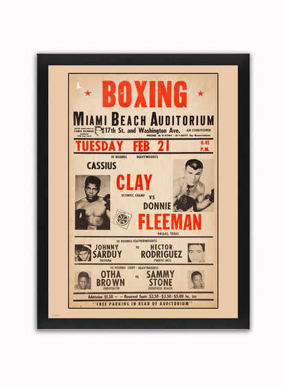 Muhammed Ali Boxing Vintage Poster Wall Art Print 30x40cm Black Frame
