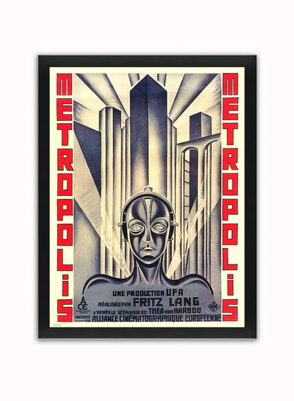 Metropolis Vintage Poster Wall Art Print 30x40cm Black Frame