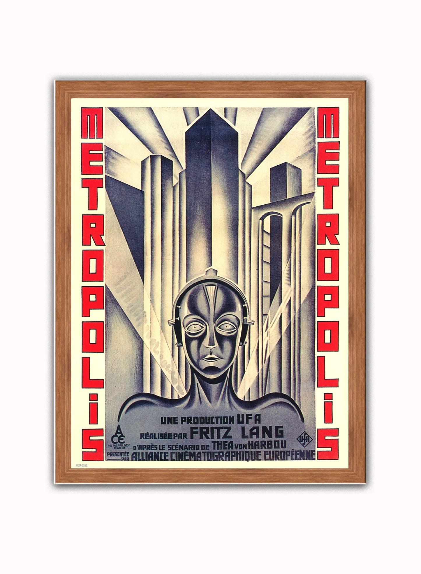 Metropolis Vintage Poster Wall Art Print 30x40cm Dark Wood