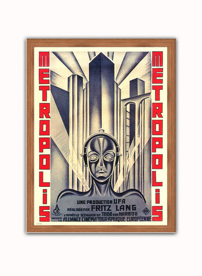 Metropolis Vintage Poster Wall Art Print 30x40cm Dark Wood