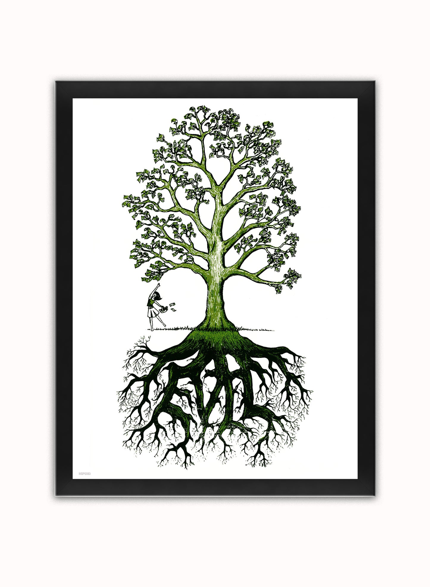 The Root of All Evil Vintage Poster Wall Art Print 30x40cm Black Frame