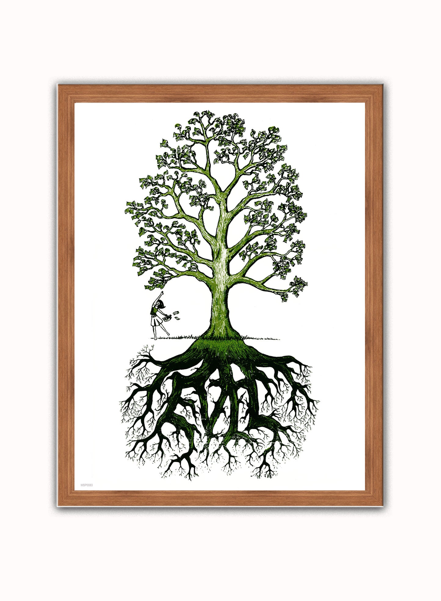 The Root of All Evil Vintage Poster Wall Art Print 30x40cm Dark Wood